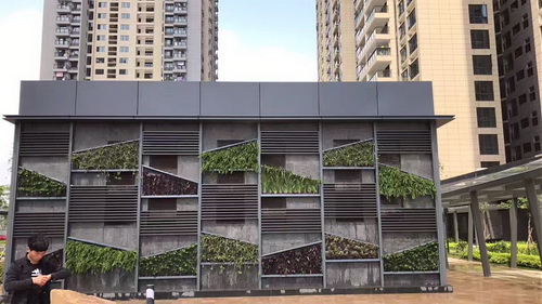 深圳六合城电梯房生态植物墙